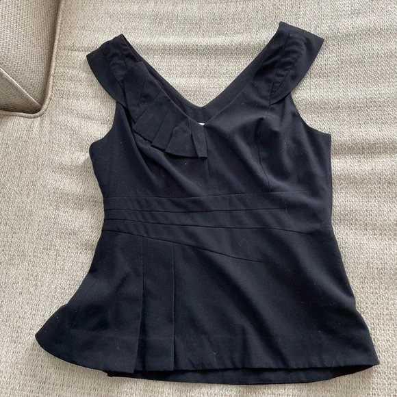 Anthropologie Floreat peplum top 4 Black - Picture 1 of 10